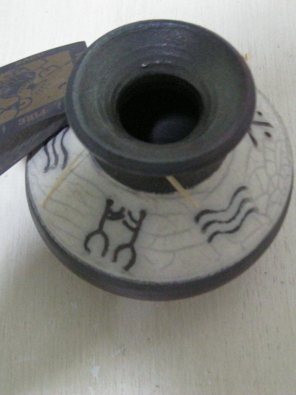 Raku Pottery Signed Vase
